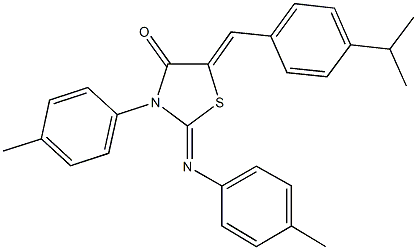 5-(4-isopropylbenzylidene)-3-(4-methylphenyl)-2-[(4-methylphenyl)imino]-1,3-thiazolidin-4-one Struktur