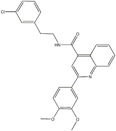 N-[2-(3-chlorophenyl)ethyl]-2-(3,4-dimethoxyphenyl)-4-quinolinecarboxamide Struktur