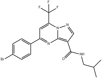 5-(4-bromophenyl)-N-isobutyl-7-(trifluoromethyl)pyrazolo[1,5-a]pyrimidine-3-carboxamide Struktur