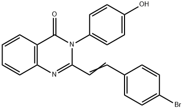 2-[2-(4-bromophenyl)vinyl]-3-(4-hydroxyphenyl)-4(3H)-quinazolinone Struktur