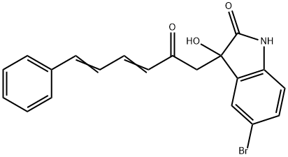 5-bromo-3-hydroxy-3-(2-oxo-6-phenyl-3,5-hexadienyl)-1,3-dihydro-2H-indol-2-one Struktur