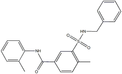 3-[(benzylamino)sulfonyl]-4-methyl-N-(2-methylphenyl)benzamide Struktur