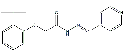 2-(2-tert-butylphenoxy)-N'-(4-pyridinylmethylene)acetohydrazide Struktur