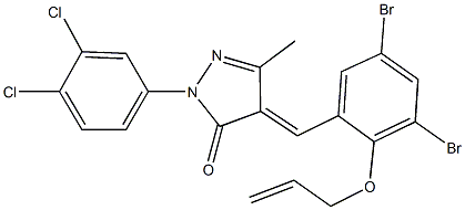 4-[2-(allyloxy)-3,5-dibromobenzylidene]-2-(3,4-dichlorophenyl)-5-methyl-2,4-dihydro-3H-pyrazol-3-one Struktur