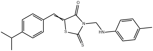 5-(4-isopropylbenzylidene)-2-thioxo-3-(4-toluidinomethyl)-1,3-thiazolidin-4-one Struktur