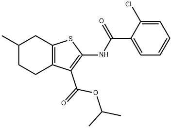 isopropyl 2-[(2-chlorobenzoyl)amino]-6-methyl-4,5,6,7-tetrahydro-1-benzothiophene-3-carboxylate Struktur