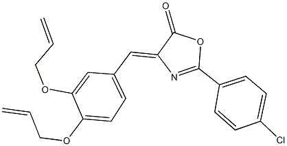 4-[3,4-bis(allyloxy)benzylidene]-2-(4-chlorophenyl)-1,3-oxazol-5(4H)-one Struktur