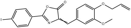 4-[4-(allyloxy)-3-methoxybenzylidene]-2-(4-iodophenyl)-1,3-oxazol-5(4H)-one Struktur