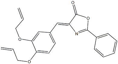 4-[3,4-bis(allyloxy)benzylidene]-2-phenyl-1,3-oxazol-5(4H)-one Struktur