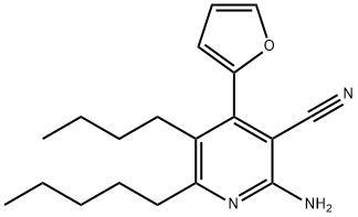 2-amino-5-butyl-4-(2-furyl)-6-pentylnicotinonitrile Struktur