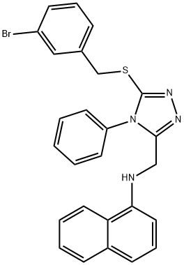 N-({5-[(3-bromobenzyl)sulfanyl]-4-phenyl-4H-1,2,4-triazol-3-yl}methyl)-N-(1-naphthyl)amine Struktur