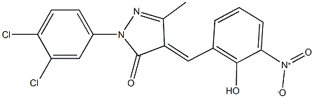 2-(3,4-dichlorophenyl)-4-{2-hydroxy-3-nitrobenzylidene}-5-methyl-2,4-dihydro-3H-pyrazol-3-one Struktur