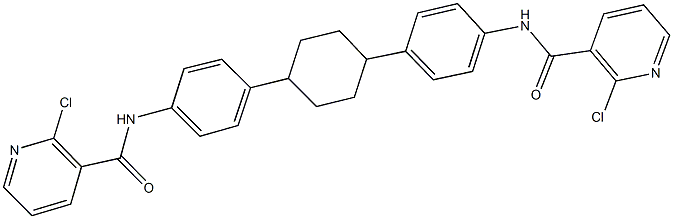 2-chloro-N-{4-[4-(4-{[(2-chloro-3-pyridinyl)carbonyl]amino}phenyl)cyclohexyl]phenyl}nicotinamide Struktur