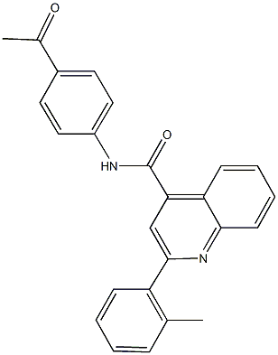 N-(4-acetylphenyl)-2-(2-methylphenyl)-4-quinolinecarboxamide Struktur