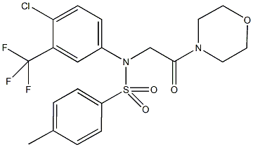 N-[4-chloro-3-(trifluoromethyl)phenyl]-4-methyl-N-[2-(4-morpholinyl)-2-oxoethyl]benzenesulfonamide Struktur