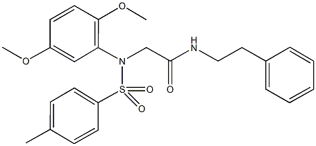 2-{2,5-dimethoxy[(4-methylphenyl)sulfonyl]anilino}-N-(2-phenylethyl)acetamide Struktur