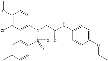 2-{3-chloro-4-methoxy[(4-methylphenyl)sulfonyl]anilino}-N-(4-ethoxyphenyl)acetamide Struktur