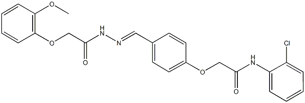 N-(2-chlorophenyl)-2-(4-{2-[(2-methoxyphenoxy)acetyl]carbohydrazonoyl}phenoxy)acetamide Struktur