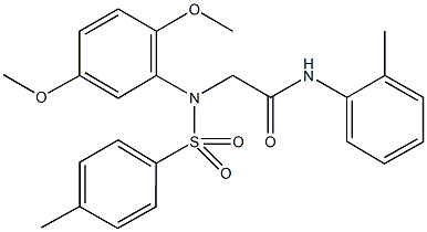 2-{2,5-dimethoxy[(4-methylphenyl)sulfonyl]anilino}-N-(2-methylphenyl)acetamide Struktur