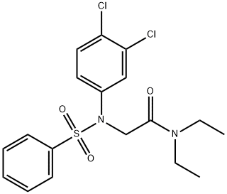 2-[3,4-dichloro(phenylsulfonyl)anilino]-N,N-diethylacetamide Struktur