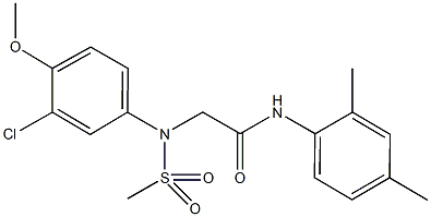 2-[3-chloro-4-methoxy(methylsulfonyl)anilino]-N-(2,4-dimethylphenyl)acetamide Struktur