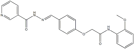 N-(2-methoxyphenyl)-2-{4-[2-(3-pyridinylcarbonyl)carbohydrazonoyl]phenoxy}acetamide Struktur