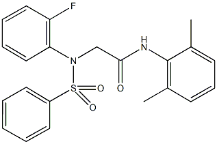 N-(2,6-dimethylphenyl)-2-[2-fluoro(phenylsulfonyl)anilino]acetamide Struktur