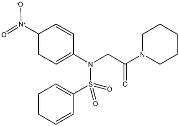 N-{4-nitrophenyl}-N-(2-oxo-2-piperidin-1-ylethyl)benzenesulfonamide Struktur