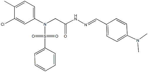 N-(3-chloro-4-methylphenyl)-N-(2-{2-[4-(dimethylamino)benzylidene]hydrazino}-2-oxoethyl)benzenesulfonamide Struktur