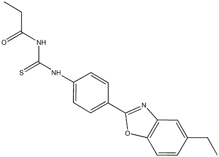 N-[4-(5-ethyl-1,3-benzoxazol-2-yl)phenyl]-N'-propionylthiourea Struktur