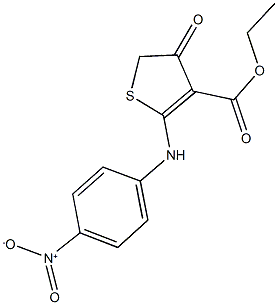 ethyl 2-{4-nitroanilino}-4-oxo-4,5-dihydro-3-thiophenecarboxylate Struktur