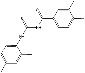 N-(3,4-dimethylbenzoyl)-N'-(2,4-dimethylphenyl)thiourea Struktur