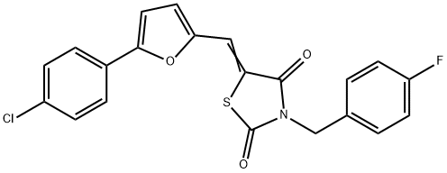 5-{[5-(4-chlorophenyl)-2-furyl]methylene}-3-(4-fluorobenzyl)-1,3-thiazolidine-2,4-dione Struktur