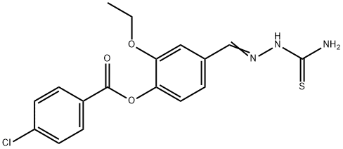 4-[2-(aminocarbothioyl)carbohydrazonoyl]-2-ethoxyphenyl 4-chlorobenzoate Struktur