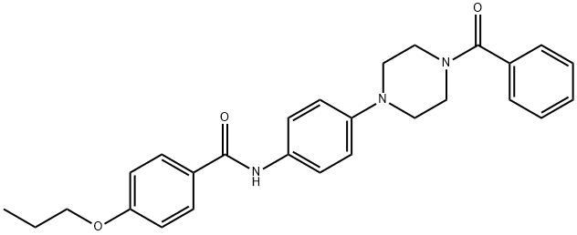 N-[4-(4-benzoyl-1-piperazinyl)phenyl]-4-propoxybenzamide Struktur