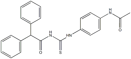 N-[4-({[(diphenylacetyl)amino]carbothioyl}amino)phenyl]acetamide Struktur