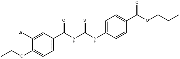 propyl 4-({[(3-bromo-4-ethoxybenzoyl)amino]carbothioyl}amino)benzoate Struktur