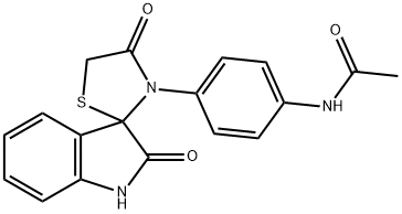 1',3'-dihydro-3-[4-(acetylamino)phenyl]-2',4-dioxospiro[1,3-thiazolidine-2,3'-2H-indole] Struktur