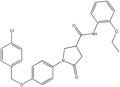 1-{4-[(4-chlorobenzyl)oxy]phenyl}-N-(2-ethoxyphenyl)-5-oxo-3-pyrrolidinecarboxamide Struktur