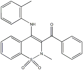 [2-methyl-1,1-dioxido-4-(2-toluidino)-2H-1,2-benzothiazin-3-yl](phenyl)methanone Struktur