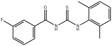 N-(2,6-dimethylphenyl)-N'-(3-fluorobenzoyl)thiourea Struktur