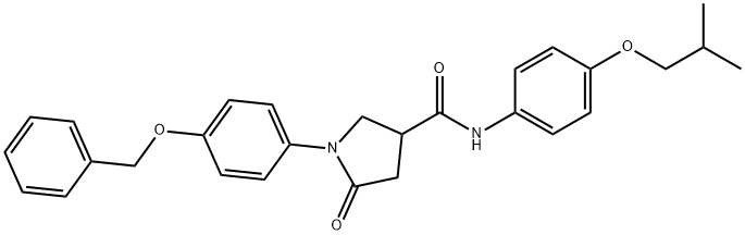 1-[4-(benzyloxy)phenyl]-N-(4-isobutoxyphenyl)-5-oxo-3-pyrrolidinecarboxamide Struktur