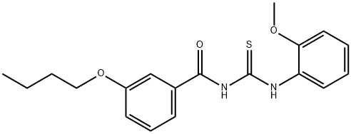 N-(3-butoxybenzoyl)-N'-(2-methoxyphenyl)thiourea Struktur