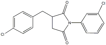 3-(4-chlorobenzyl)-1-(3-chlorophenyl)-2,5-pyrrolidinedione Struktur