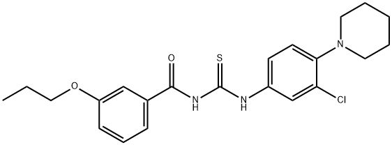 N-[3-chloro-4-(1-piperidinyl)phenyl]-N'-(3-propoxybenzoyl)thiourea Struktur