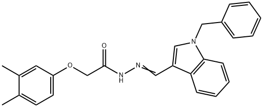 N'-[(1-benzyl-1H-indol-3-yl)methylene]-2-(3,4-dimethylphenoxy)acetohydrazide Struktur