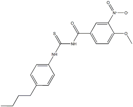 N-(4-butylphenyl)-N'-{3-nitro-4-methoxybenzoyl}thiourea Struktur