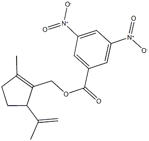 (5-isopropenyl-2-methylcyclopent-1-en-1-yl)methyl 3,5-bisnitrobenzoate Struktur