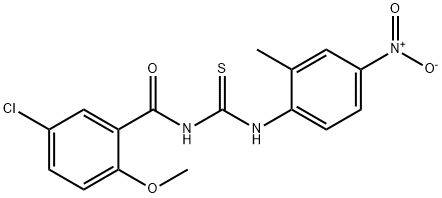 N-(5-chloro-2-methoxybenzoyl)-N'-{4-nitro-2-methylphenyl}thiourea Struktur