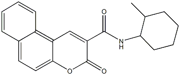 N-(2-methylcyclohexyl)-3-oxo-3H-benzo[f]chromene-2-carboxamide Struktur